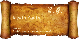 Magula Gyula névjegykártya