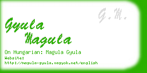 gyula magula business card